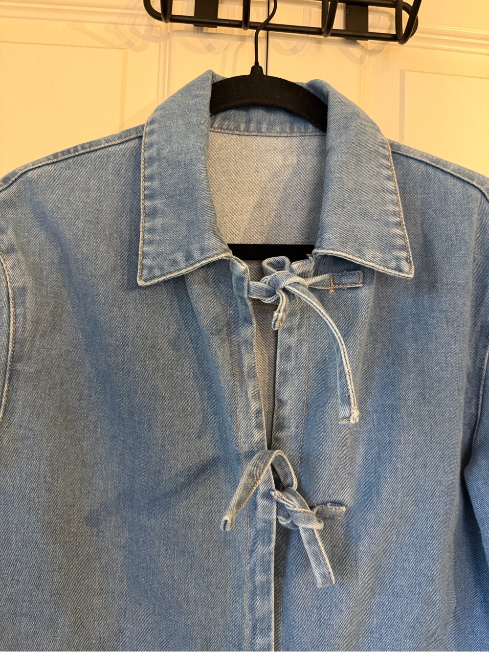 Light Blue Denim Tie-Front Women’s Shirt